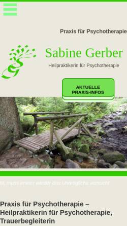 Vorschau der mobilen Webseite www.therapie-hpg-karlsruhe.de, Praxis für Psychotherapie - Sabine Gerber