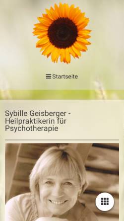 Vorschau der mobilen Webseite www.psychotherapie-geisberger.de, Praxis für Psychotherapie (HPG) - Sybille Geisberger