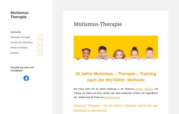 Vorschau von www.mutismus-therapie.de, Irmgard Emmerling - Psychotherapeutische Praxis für selektiv mutistische Kinder und Jugendliche.