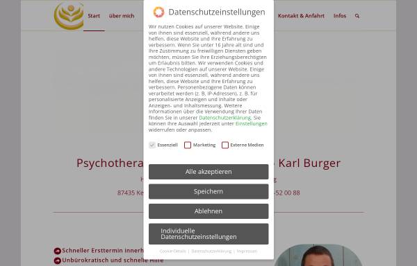 Vorschau von www.psychotherapiepraxis-kempten.de, Burger, Karl
