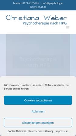 Vorschau der mobilen Webseite www.psychologie-schweinfurt.de, Dipl. Psych C. Weber