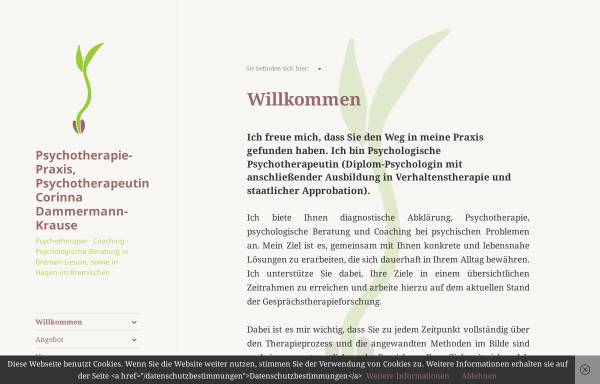 Vorschau von www.psychotherapie-hagen-im-bremischen.de, Psychotherapeutische Praxis Corinna Dammermann-Krause