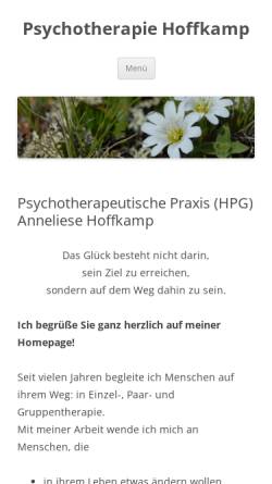 Vorschau der mobilen Webseite www.psychotherapie-hoffkamp.de, Psychotherapie Hoffkamp