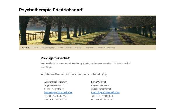 Vorschau von www.psychotherapie-friedrichsdorf.de, Praxisgemeinschaft für Psychotherapie Friedrichsdorf