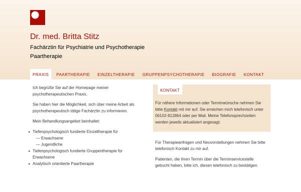 Vorschau von psychotherapie-stitz.de, Dr. med. Britta Stitz