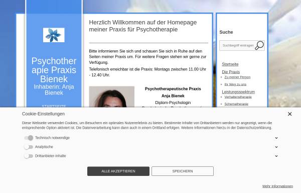 Vorschau von www.praxis-bienek.de, Dipl.-Psych. Anja Bienek