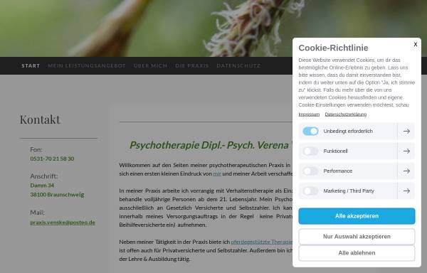 Vorschau von psychotherapie-venske.de, Praxis Dipl.-Psych. V. Venske