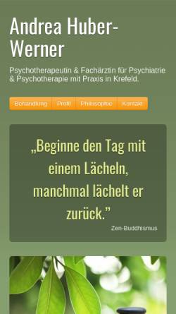 Vorschau der mobilen Webseite psychotherapeutin-krefeld.de, Psychotherapeutische Praxis Andrea Huber-Werner