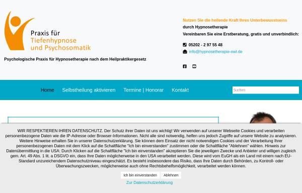 Vorschau von www.hypnosetherapie-owl.de, Institut für bionische Hypnose und Psychosomatik in OWL
