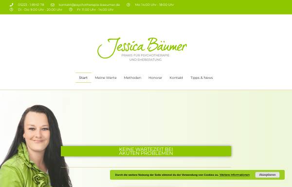 Vorschau von psychotherapie-baeumer.de, Jessica Bäumer - Praxis für Psychotherapie und Eheberatung