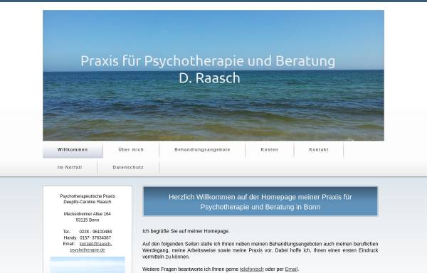 Vorschau von www.raasch-psychotherapie.de, Psychotherapeutische Praxis Deepthi-Caroline Raasch