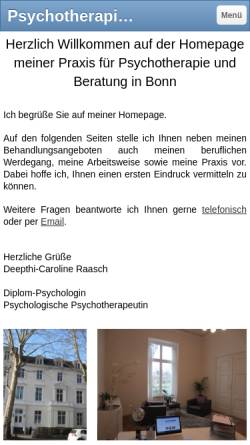 Vorschau der mobilen Webseite www.raasch-psychotherapie.de, Psychotherapeutische Praxis Deepthi-Caroline Raasch