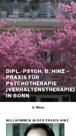 Vorschau der mobilen Webseite www.psychotherapie-hinz.de, Praxis Dipl.-Psych. Berthold Hinz