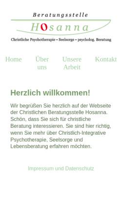 Vorschau der mobilen Webseite www.christliche-beratungsstelle.de, Christliche Beratungsstelle Hosanna