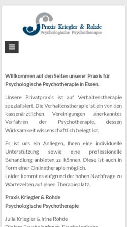 Vorschau der mobilen Webseite praxis-kriegler-rohde.de, Praxis Kriegler und Rohde Psychologische Psychotherapie