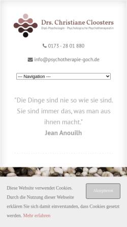 Vorschau der mobilen Webseite www.psychotherapie-goch.de, Dipl. Psych. Christiane Thomas