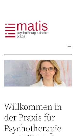Vorschau der mobilen Webseite www.psychotherapie-matis.de, Privatpraxis für Psychotherapie