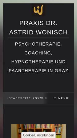 Vorschau der mobilen Webseite www.astrid-wonisch.at, Dr. Astrid Wonisch