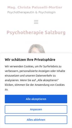Vorschau der mobilen Webseite psychotherapeutin-salzburg.at, Mag. Christa Paluselli-Mortier