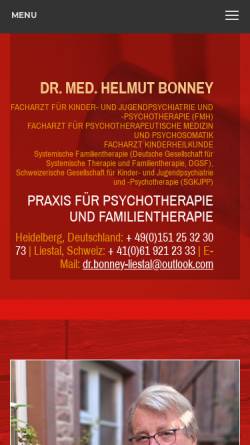 Vorschau der mobilen Webseite www.familientherapie-bonney.ch, Dr. med. Helmut Bonney