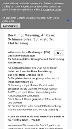 Vorschau der mobilen Webseite baubiologie-holtrup.de, Ralf Holtrup