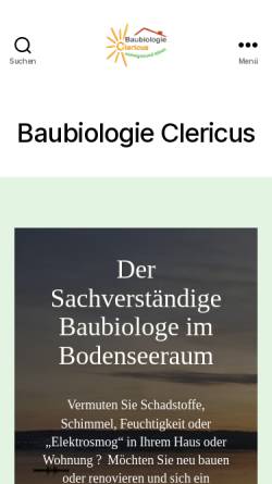 Vorschau der mobilen Webseite www.wohngesundleben.de, Baubiologie Clericus