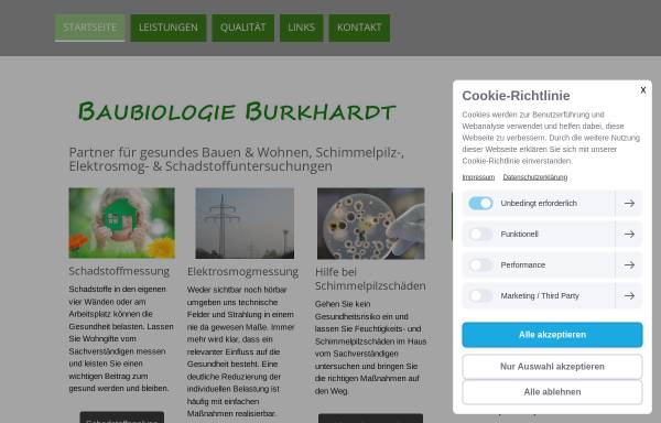 Vorschau von www.baubiologie-burkhardt.de, Baubiologie Burkhardt