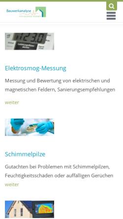 Vorschau der mobilen Webseite bauwerkanalyse.de, Bauwerkanalyse Dipl. Ing. Jürgen Wellerdt