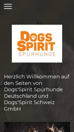 Vorschau der mobilen Webseite www.dogsspirit.de, Bettwanzenspürhunde im Dreiländereck