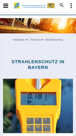 Vorschau der mobilen Webseite www.stmuv.bayern.de, Strahlenschutz