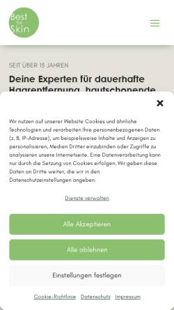 Vorschau der mobilen Webseite www.best-for-skin.de, Best for Skin