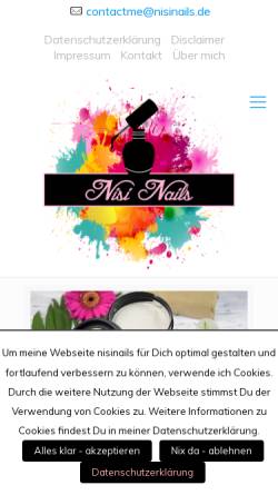 Vorschau der mobilen Webseite nisinails.de, NisiNails