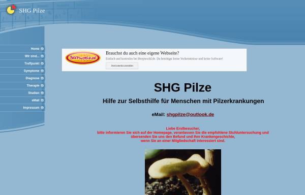 Vorschau von www.shg-pilze.de, SHG Pilze