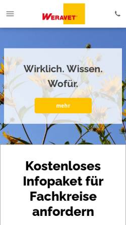 Vorschau der mobilen Webseite www.weravet.de, Weravet