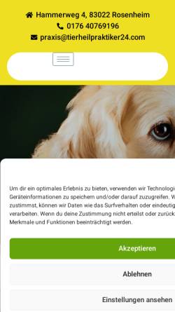 Vorschau der mobilen Webseite www.tierheilpraktiker-rosenheim.de, Tierheilpraktiker Rosenheim