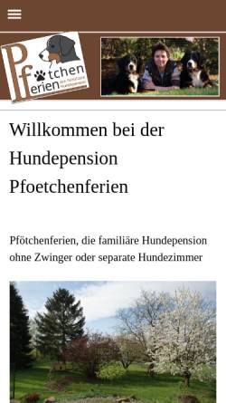 Vorschau der mobilen Webseite www.pfoetchenferien.de, Hundepassion
