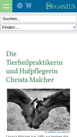 Vorschau der mobilen Webseite www.deganius.de, Christa Malcher