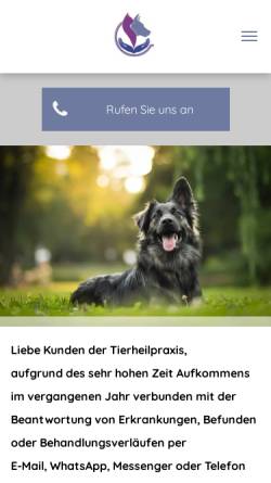 Vorschau der mobilen Webseite www.xn--tierheilpraxis-wrth-56b.de, Tierheilpraxis Sabrina Lingrün
