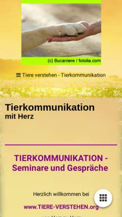 Vorschau der mobilen Webseite www.tiere-verstehen.org, Tiere verstehen - Heckmann/Zafar
