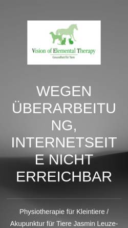 Vorschau der mobilen Webseite vet-gesundheit.de, Akupunktur für Groß- und Kleintiere, Physiotherapie für Kleintiere