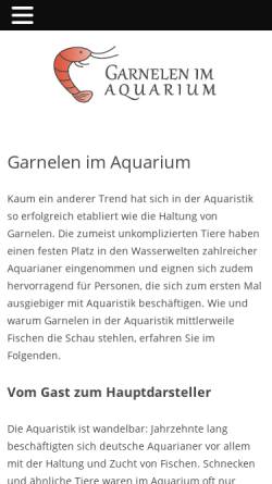 Vorschau der mobilen Webseite www.garnelen-aquarium.com, Garnelen Aquarium