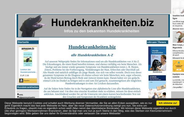 Vorschau von www.hundekrankheiten.biz, Hundekrankheiten A-Z