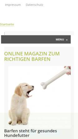 Vorschau der mobilen Webseite www.barf-fuer-hunde.de, Barf für Hunde, die artgerechte Rohfütterung