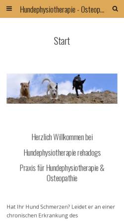 Vorschau der mobilen Webseite rehadogs.de, Hundephysiotherapie rehadogs