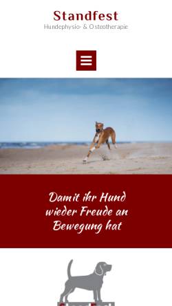 Vorschau der mobilen Webseite www.standfest-hundephysio.de, Standfest Hundephysiotherapie