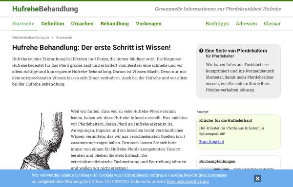 Vorschau von www.hufrehebehandlung.de, Hufrehebehandlung