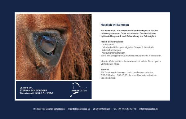 Vorschau von www.horseosteo.ch, Dr. med vet. Stephan Scheidegger