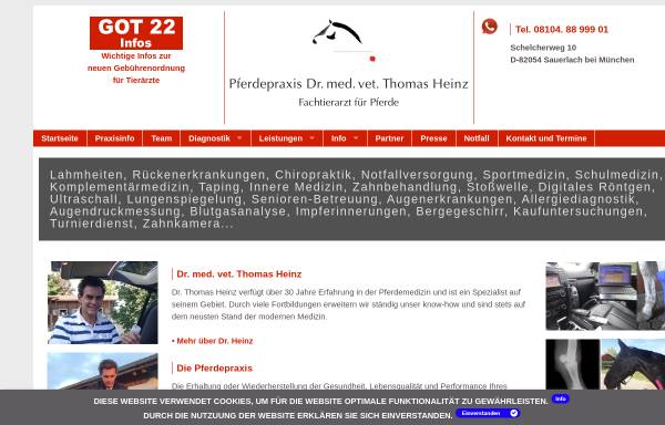 Vorschau von www.pferdepraxis-muenchen.de, Dr. med. vet. Thomas Heinz