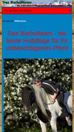 Vorschau der mobilen Webseite www.barhufteam.ch, Das Barhuf-Team
