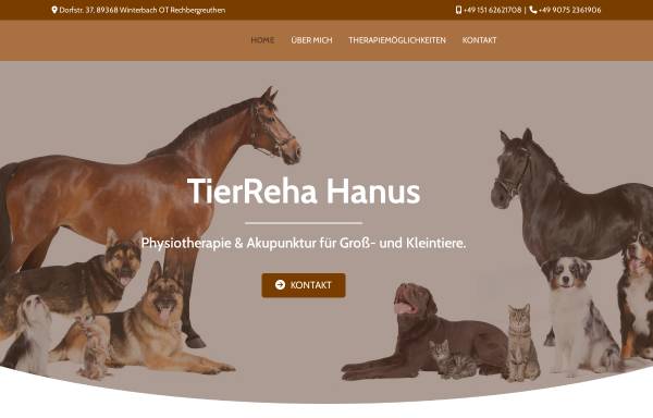 Vorschau von www.tierreha-hanus.de, TierReha Hanus